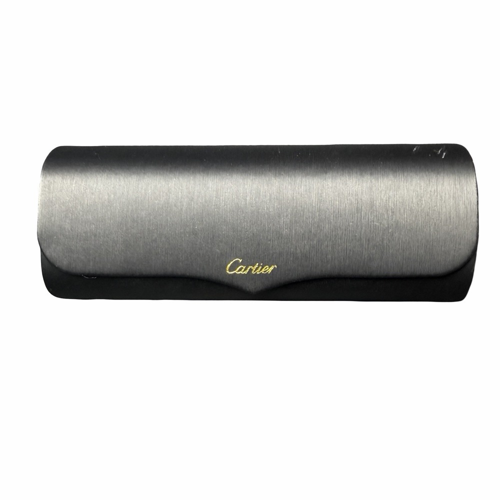 Cartier Eyeglasses Sunglasses Hard Case Black Gold Logo Luxury Designer